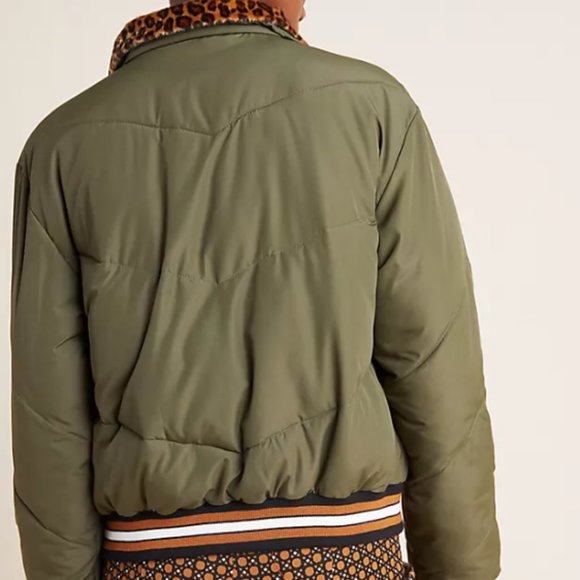 Sanctuary Leopard-Trimmed Puffer Jacket XS - Picture 3 of 8